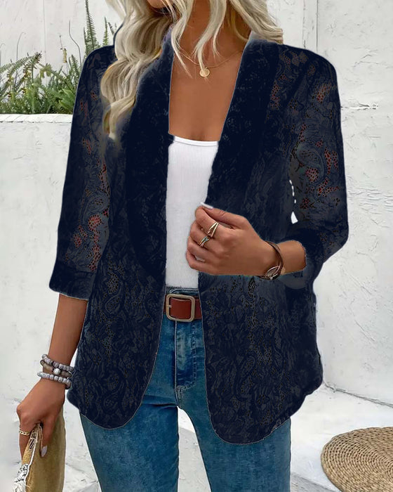 Elegant blazer med blonder