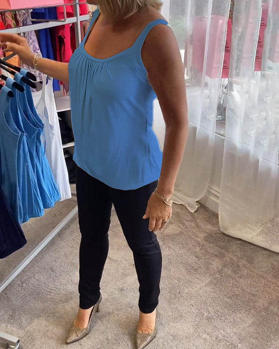 Sæt Plisseret hvid camisole top