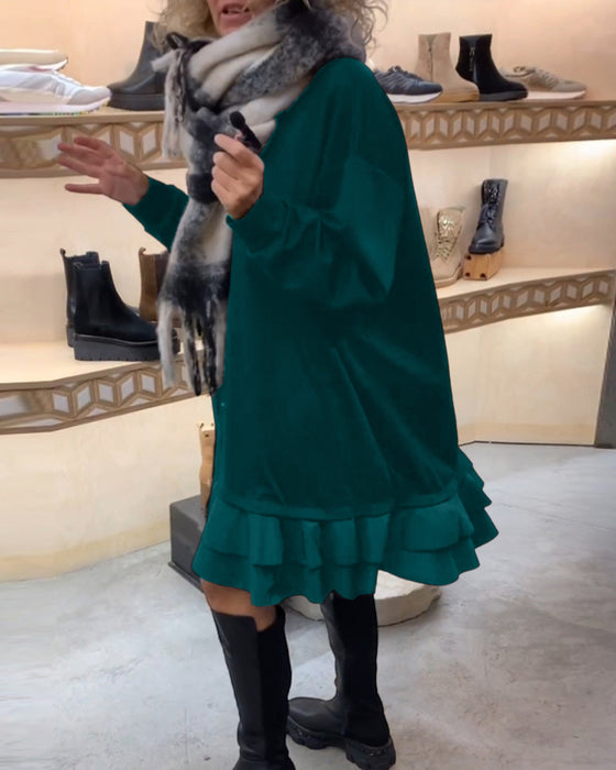 Kjole med elegant silhuet og lange ærmer