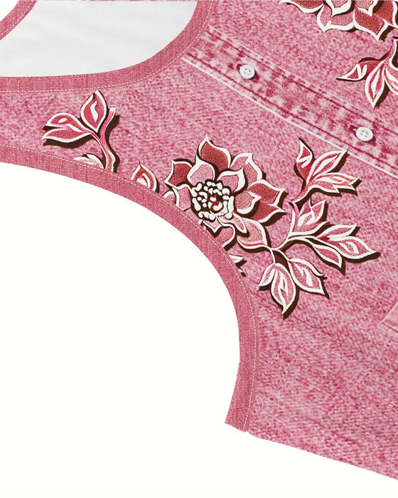 Kjole Ærmeløs Imitation Denim