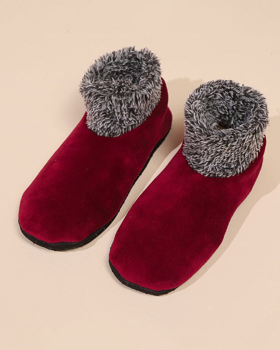 Skridsikre  hyggegulvsokker med plysfor