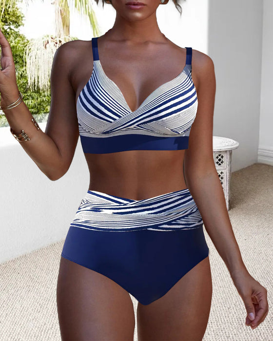 Bikini Stribet Push-Up Todelt
