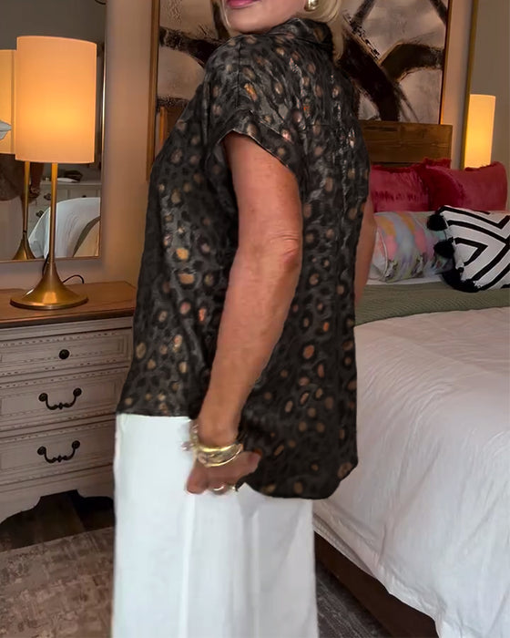 Bluse afslappet leopardprint