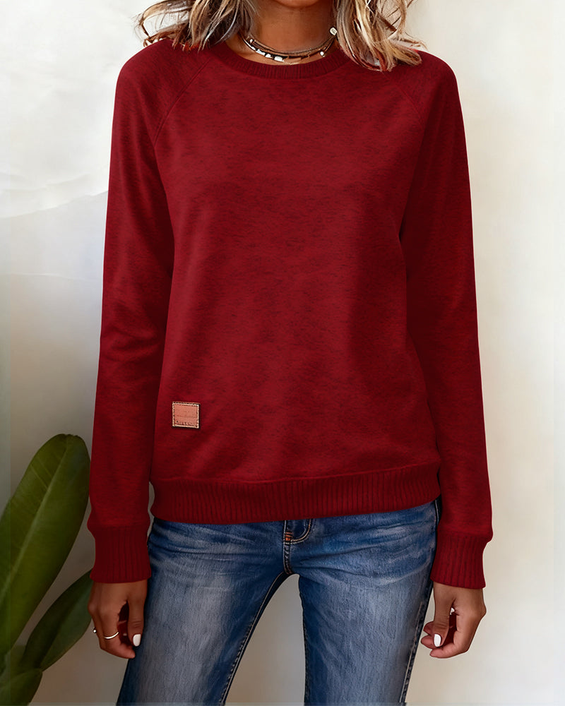 Moderne Casual Sweatshirt Med Rund Halsudskæring