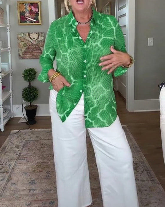 Blus Med Knappet Og Struktureret Egenskaper