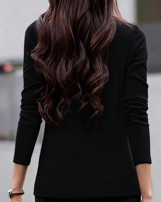 Top Slim Fit Plisseret Langærmet