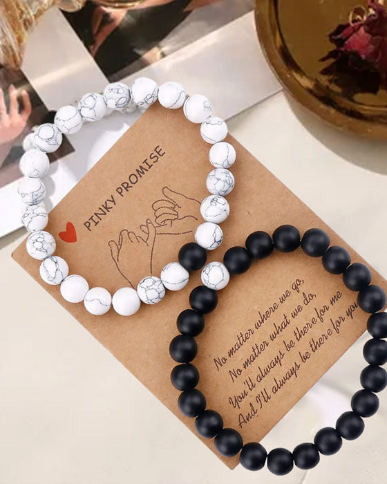 Sort og hvid perlevævet pararmbåndssæt