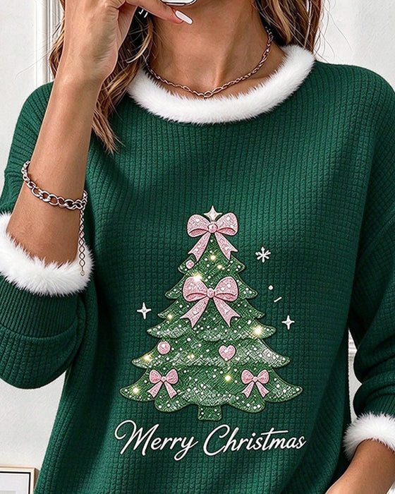 Sweatshirt Juletræ Kontrastfarve