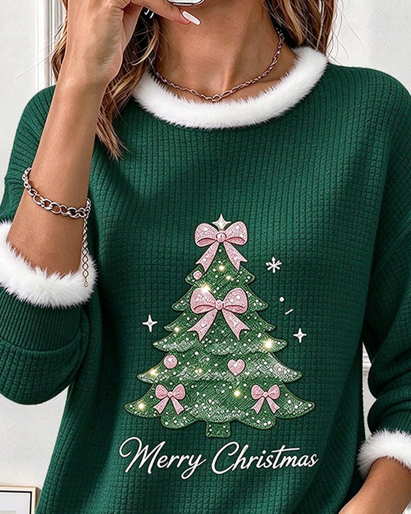 Sweatshirt Juletræ Kontrastfarve