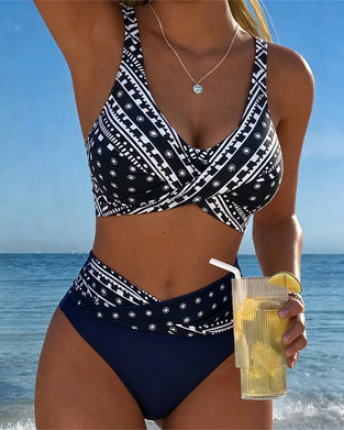 Bikini Geometrisk Uregelmæssigt Tryk Mode