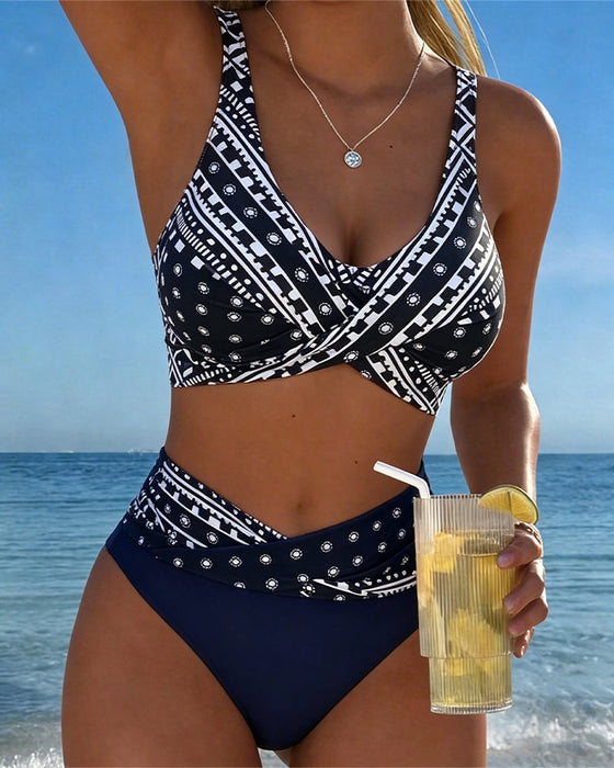 Bikini Geometrisk Uregelmæssigt Tryk Mode