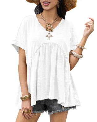 T-Shirt V-Hals Foldet