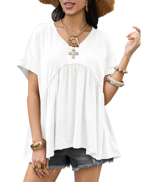 T-Shirt V-Hals Foldet