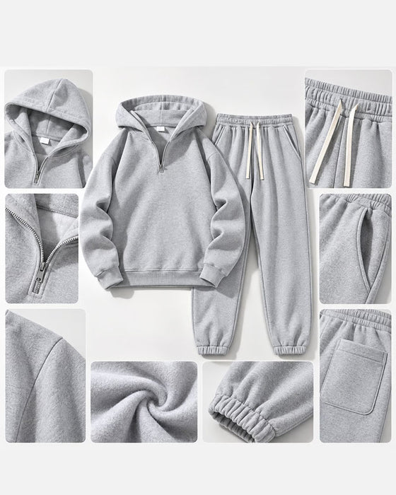 Sæt Med Halvzip Hoodie