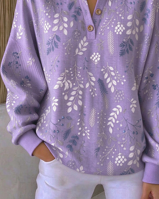 Sweatshirt Vaffel Henry Krave Blomstermønster