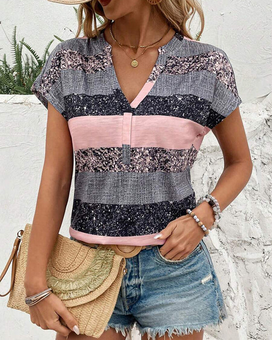 T-shirt V-hals Kortærmet