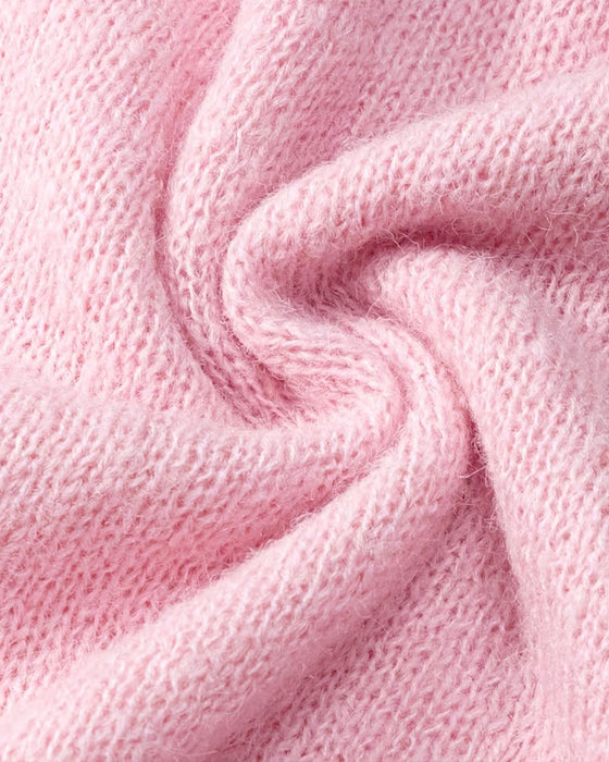 Pullover Ensfarvet V-Hals Raglanskulder