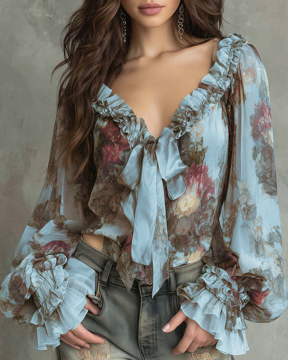Bluse Lotustryk Elegant