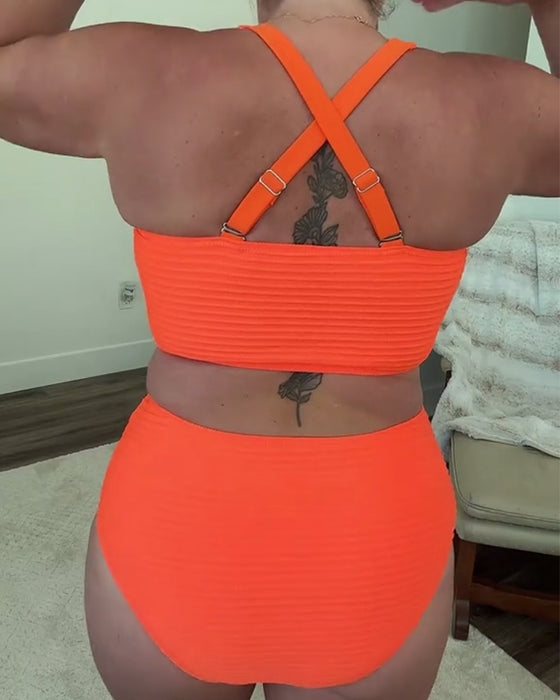 Bikini afslappet ensfarvet trekant