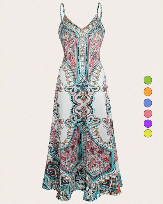 Kjole Vintage Print Camisole Maxi