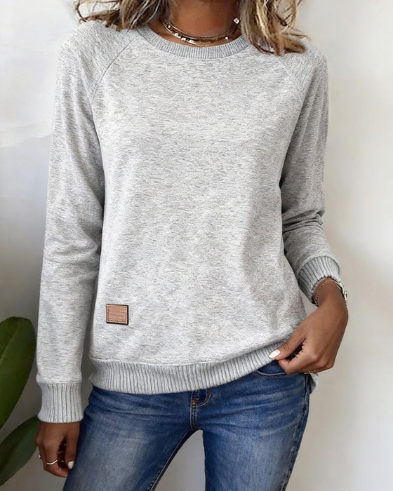 Moderne Casual Sweatshirt Med Rund Halsudskæring