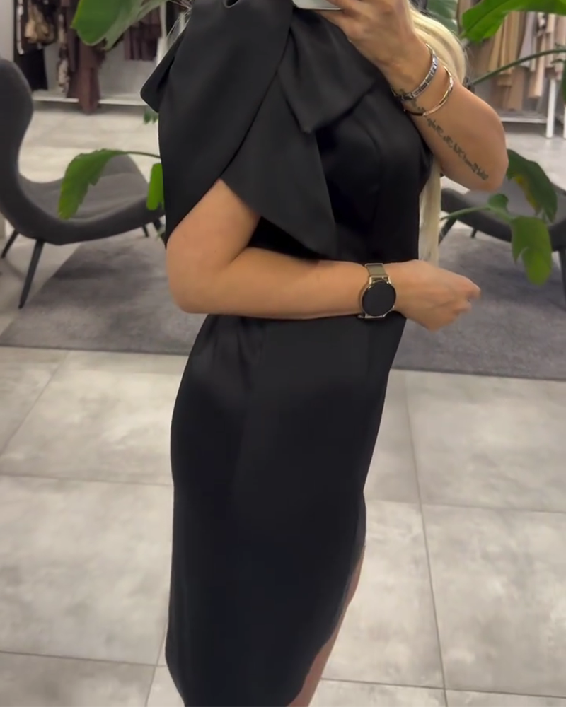 Kjole Boble Kortærmet Rund Halsudskæring