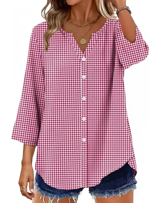 Bluse Prikket Tryk Loose Fit