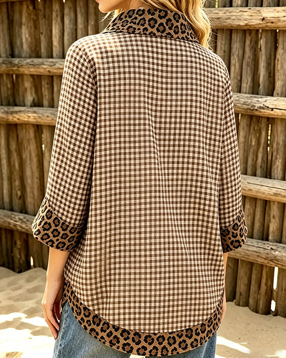 Bluse Slag Leopard Patchwork ternet