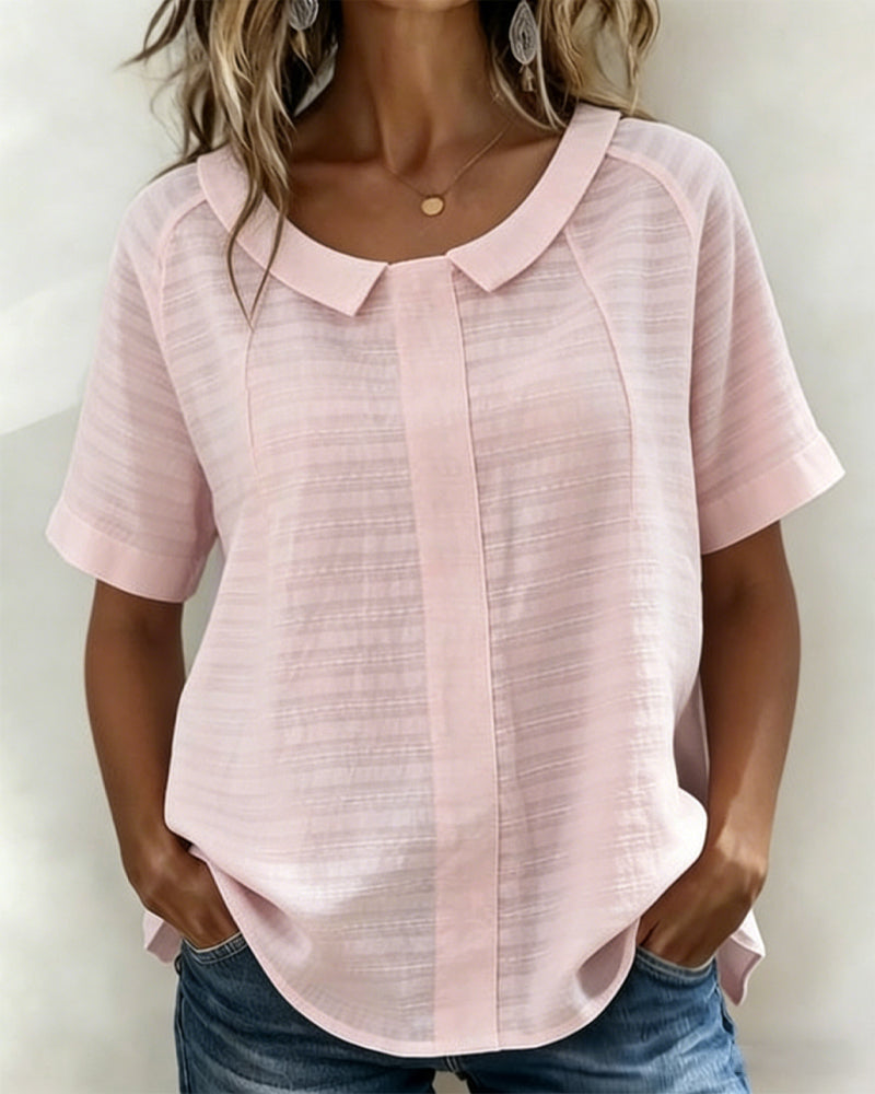 Bluse Tekstureret Peter Pan Krave