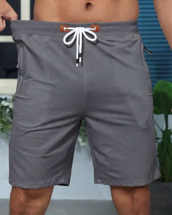 Shorts Elastisk Talje Snor Solid Farve Herre