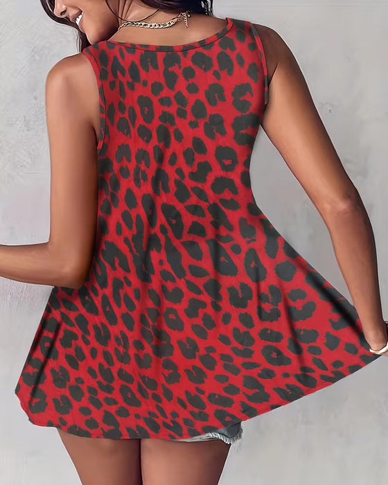 Cami Top V-Hals Leopardtryk
