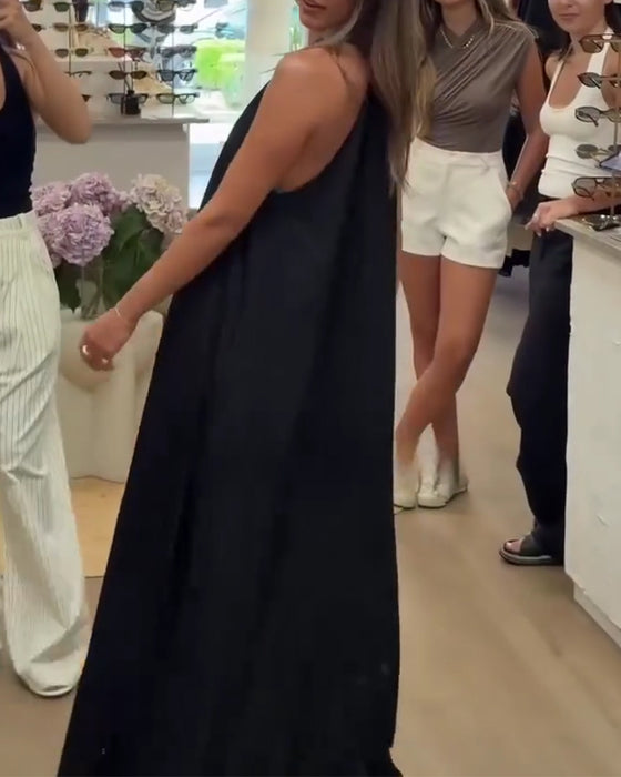 Kjole Elegant Ærmeløs Gulvlang