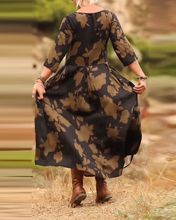 Kjole med temperament retroprint