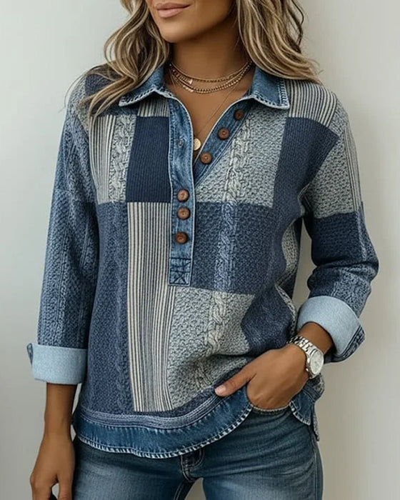 Sweatshirt Med Lange Ærmer Og Farvebloktryk