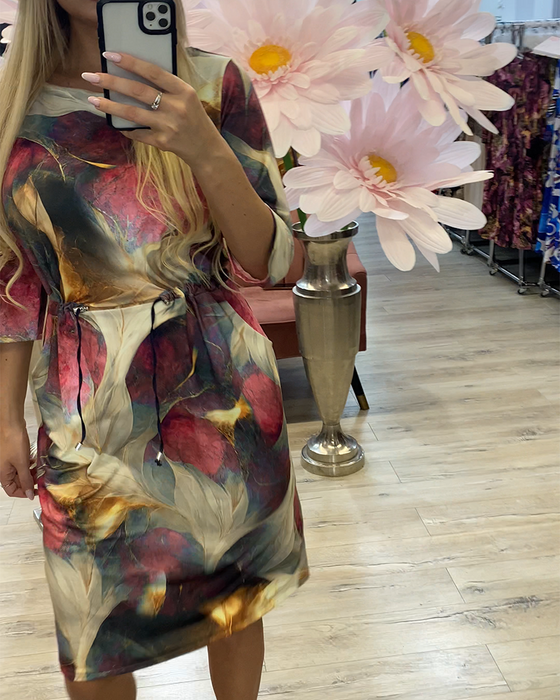 Kjole Retro Farveblok Patchwork Gradient