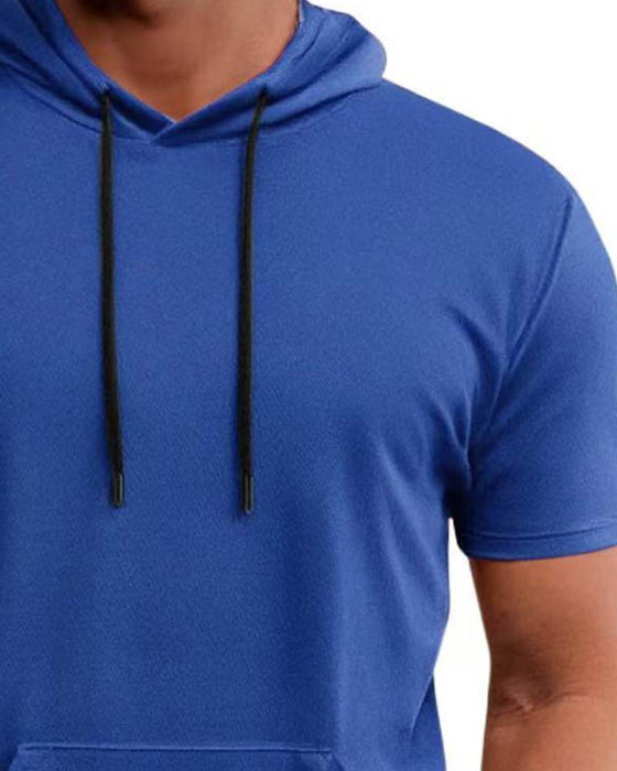 T-Shirt Hætte Hurtig Tør Kort Ærme