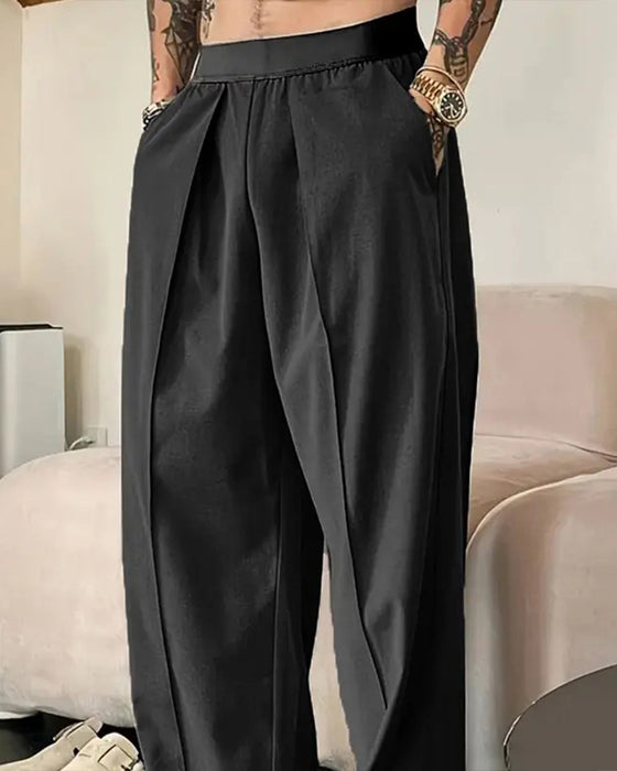 Bukser Farveblok Elastisk Talje Casual