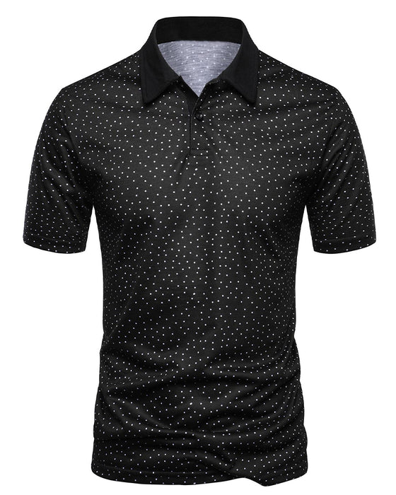 Afslappet Polo-Krave T-Shirt Med Små Prikker