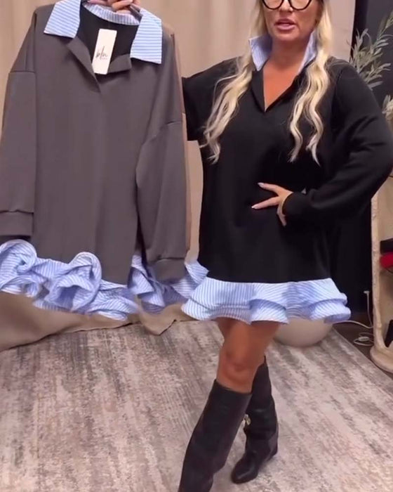 Kjole Krave Patchwork Flæse