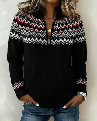 Sweater Vintage Halvlynlås Krave