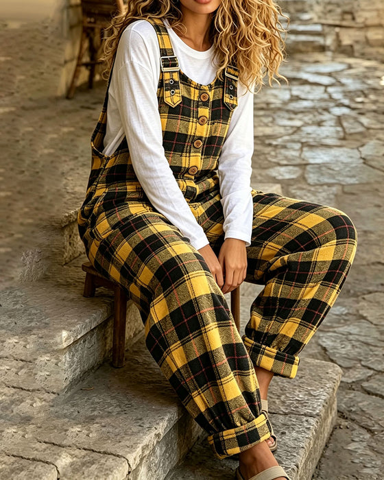 Jumpsuit Ternet Knap Lomme