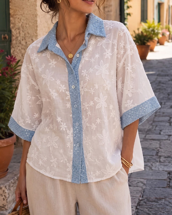 Bluse Halværmet Revers