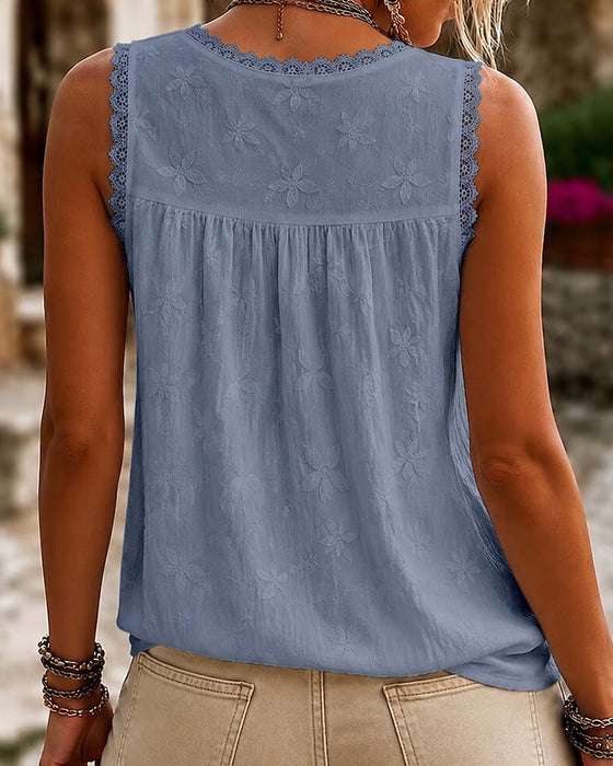 Tanktop V-Hals Enfarvet Blonder