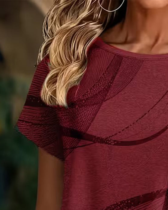 T-Shirt Korte Ærmer Asymmetrisk Kant