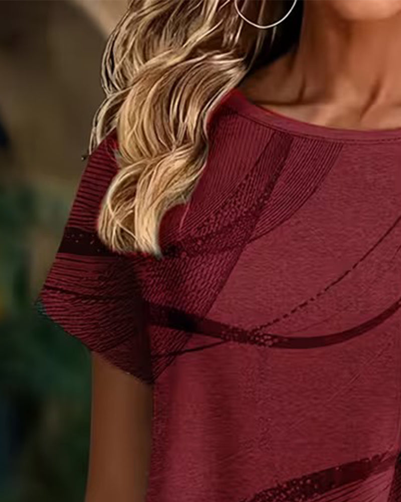 T-Shirt Korte Ærmer Asymmetrisk Kant