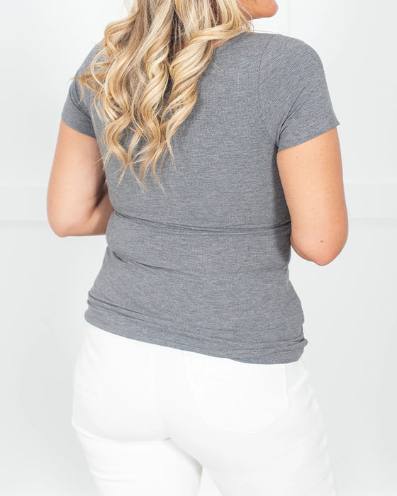 Enfarvet Kortærmet T‑Shirt