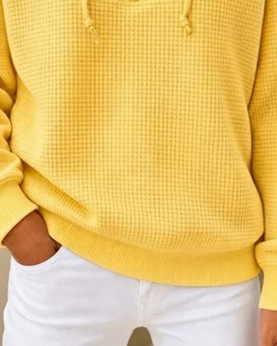 Sweatshirt Vaffel Snørre Halvzip
