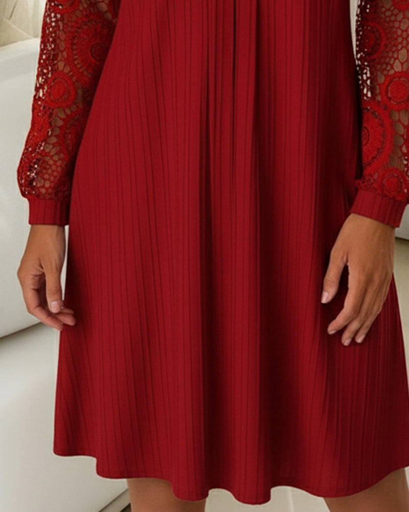 Kjole Blonder Stumpearbejde V-hals