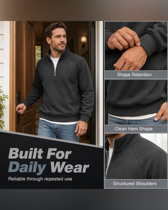 Sweatshirt Halv Zip Ståkrave