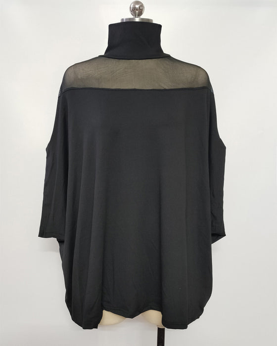 Bluse Gennemsigtig Cold Shoulder Dolmanærme